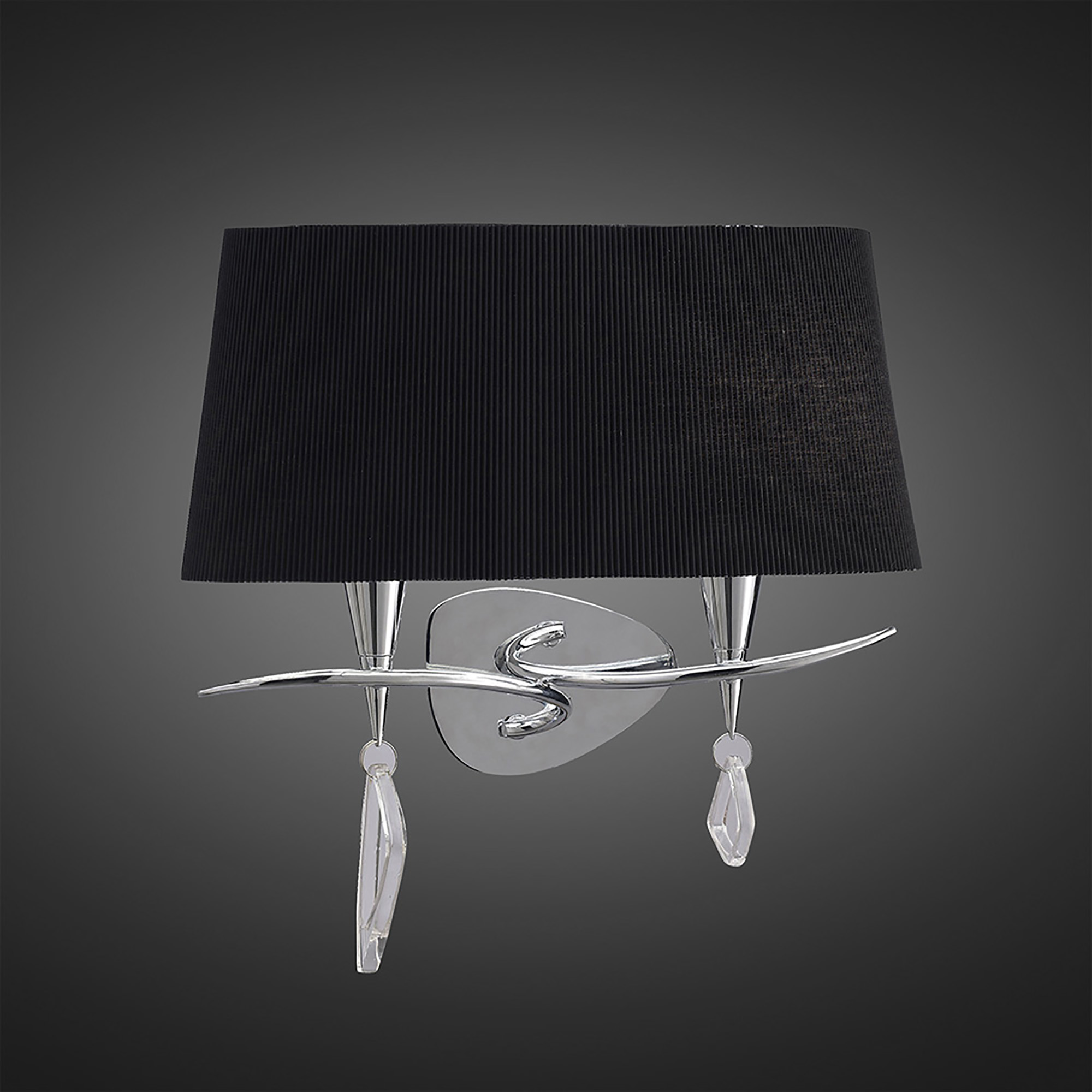 Mara Polished Chrome-Black Wall Lights Mantra Armed Wall Lights Mara Polished Chrome-Black Wall Lights Mantra Armed Wall Lights